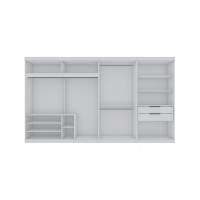 Manhattan Comfort 183GMC1 Mulberry White 3-Sectional Open Hanging Module Wardrobe Closet